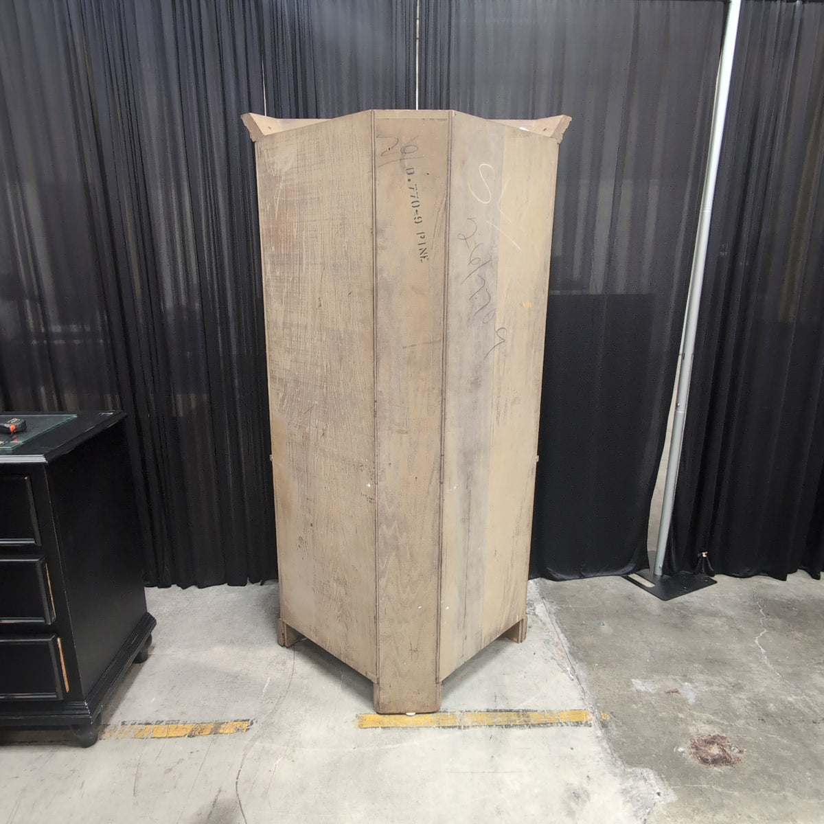Rustic Wood Corner Cabinet with Open Shelves
