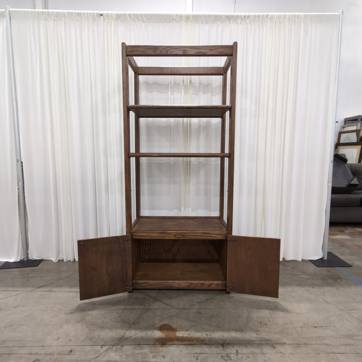 Medium Brown Ladder Style Bookcase in Wood