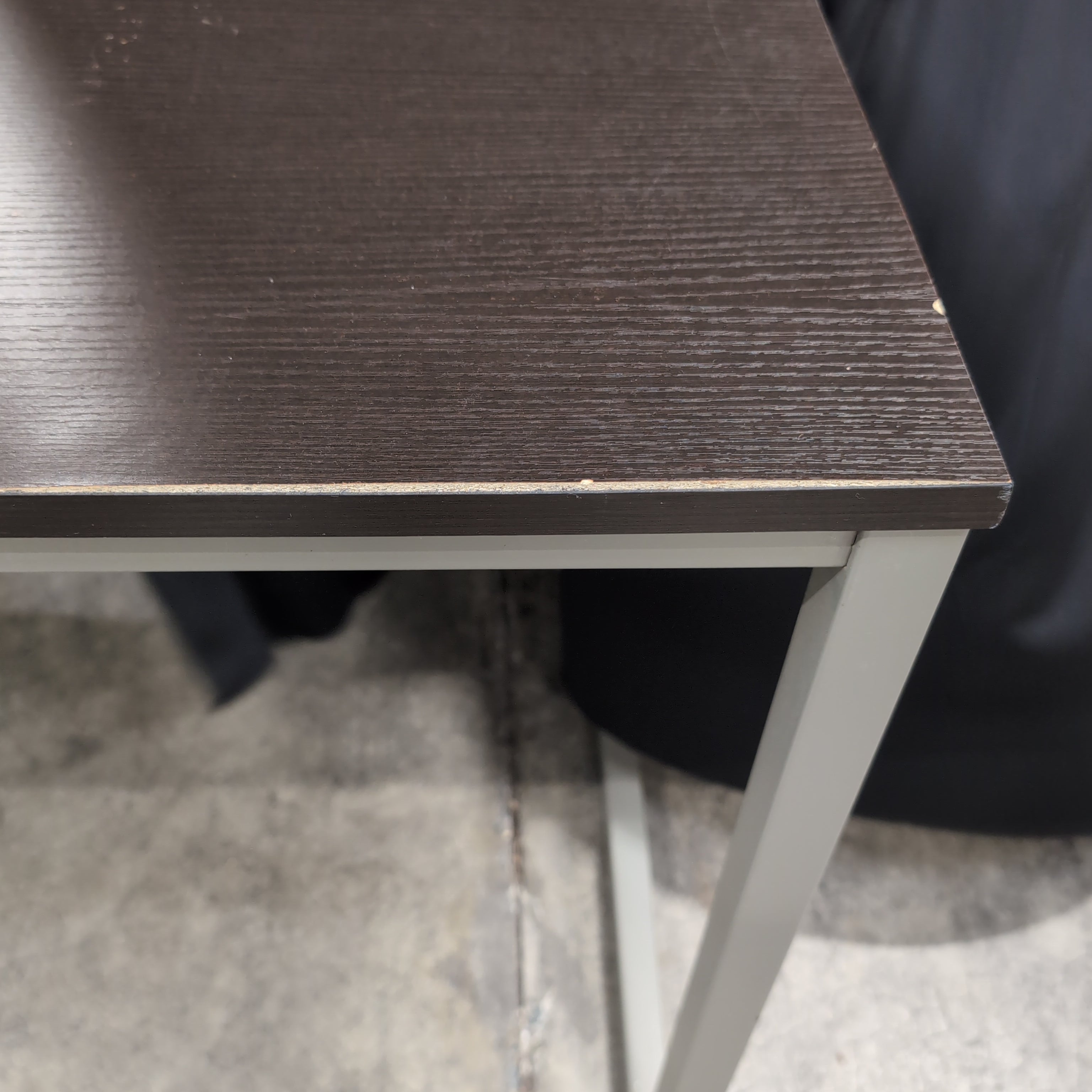 Dark Wood Grain Top Office Desk with Metal Legs
