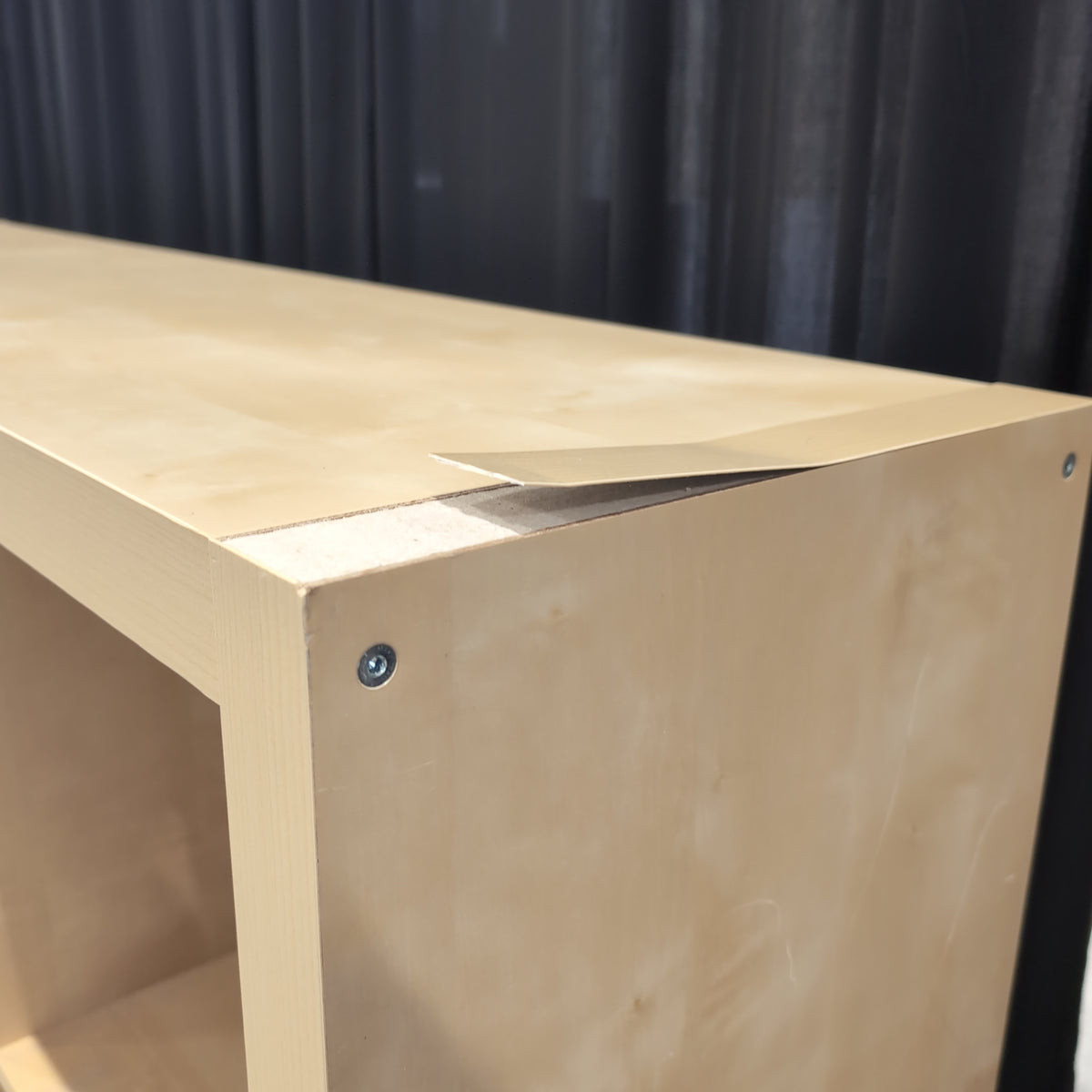 Blonde Wood Cube Bookcase with Nine Compartments