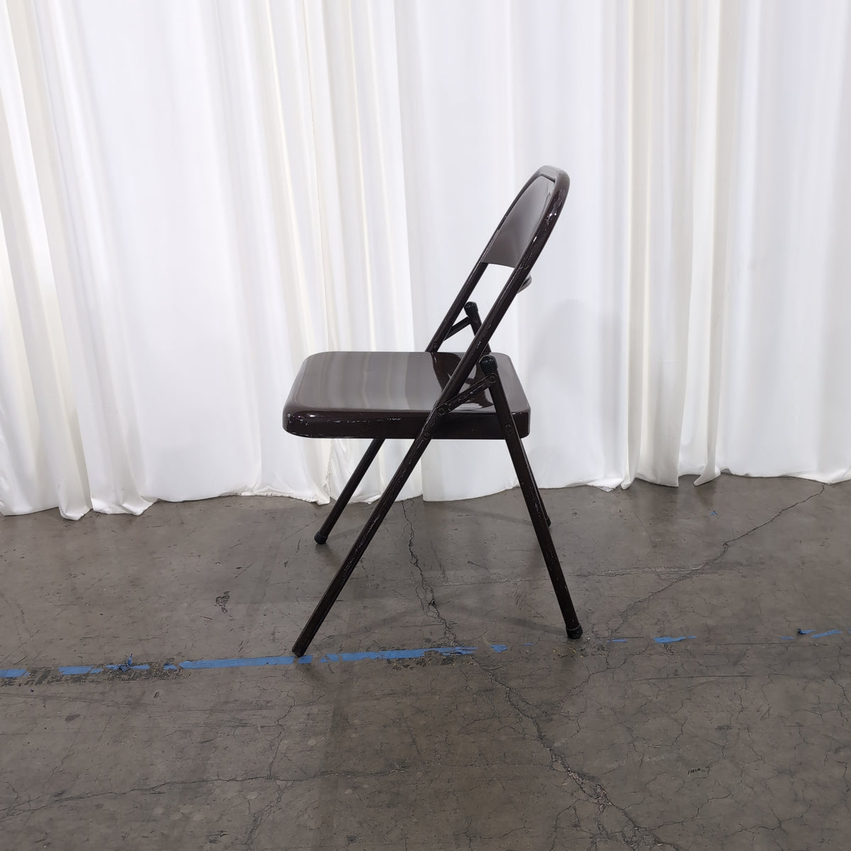 Stackable Brown Metal Folding Chairs