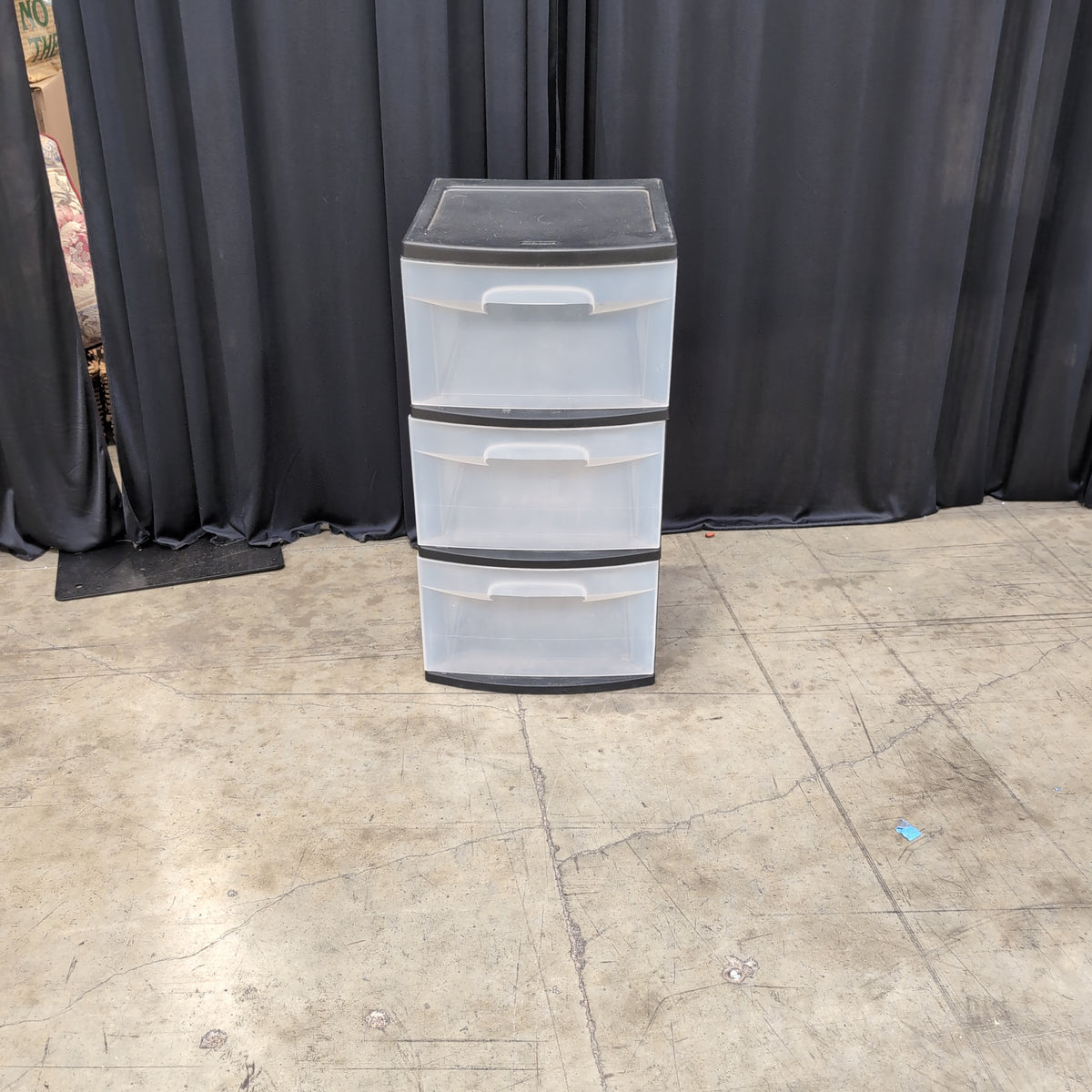 Sterilite Clear Three-Drawer Storage Unit