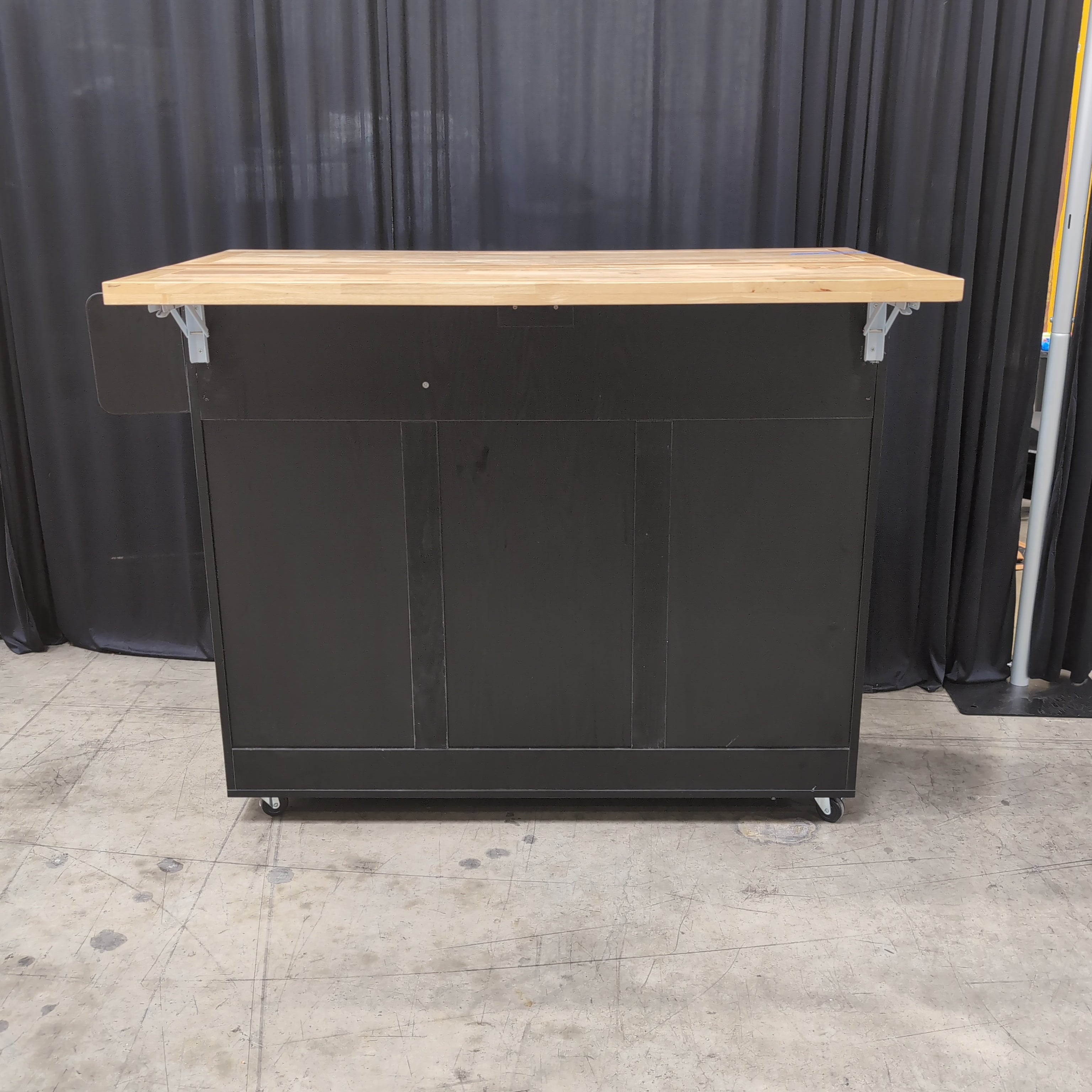 Dark Wood Kitchen Island with Butcher Block Top