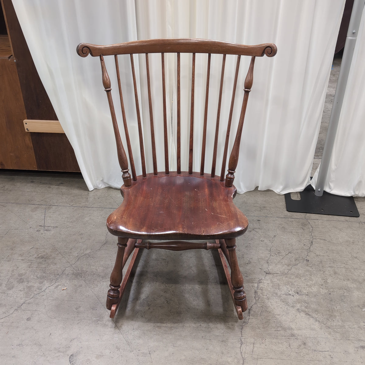Windsor Style Spindle Back Rocking Chair in Dark Wood