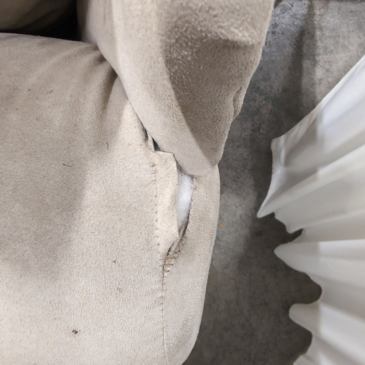 Bassett Tan Fabric L-Shaped Sectional Couch