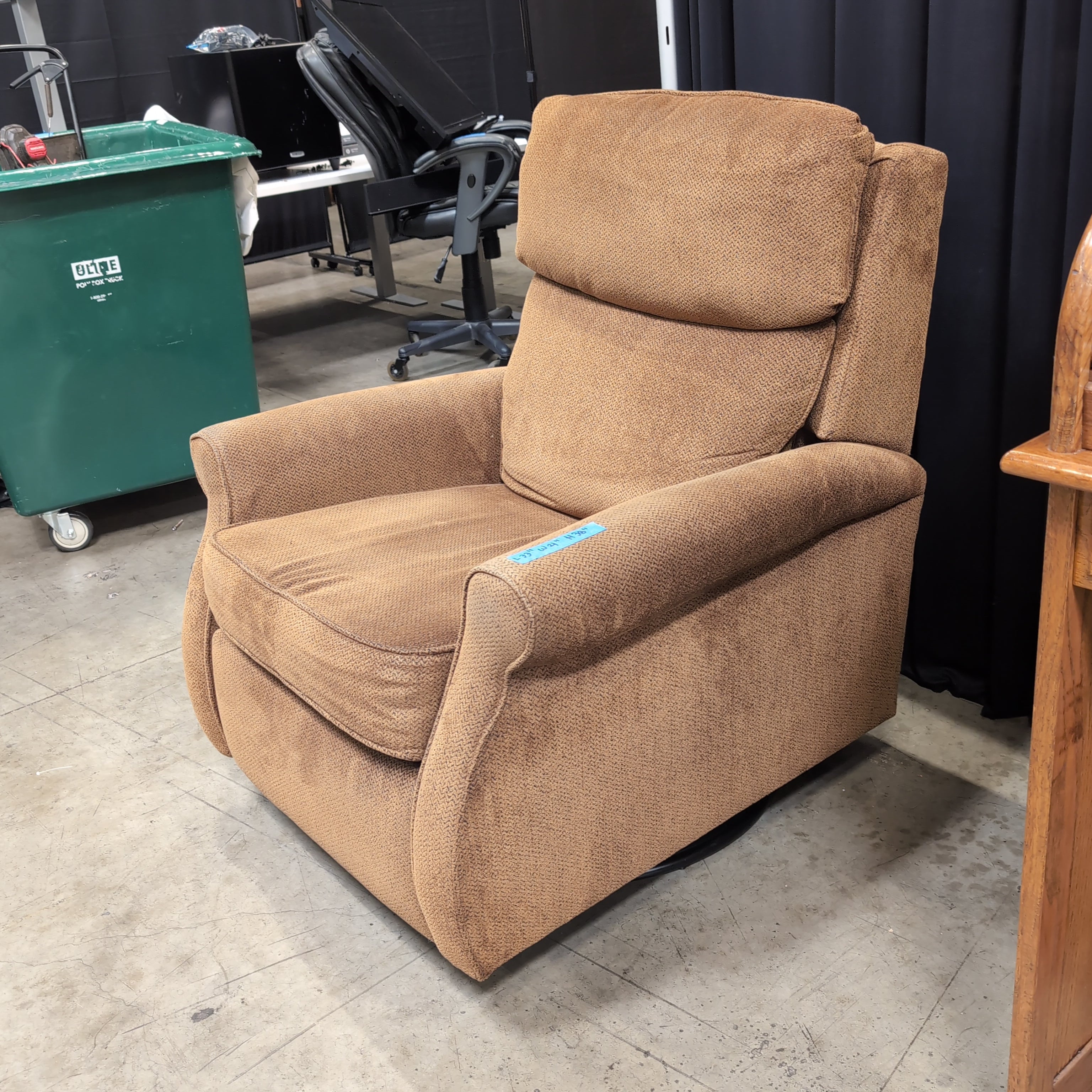 Brown Padded Fabric Recliner