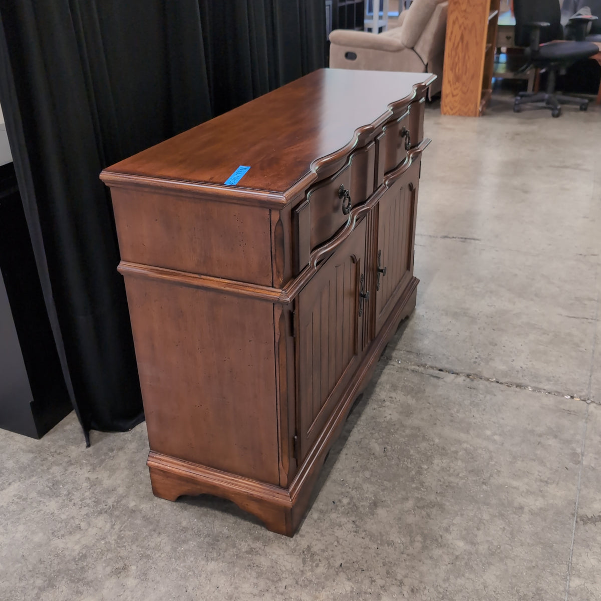 French Provincial Style Wood Buffet in Dark Wood