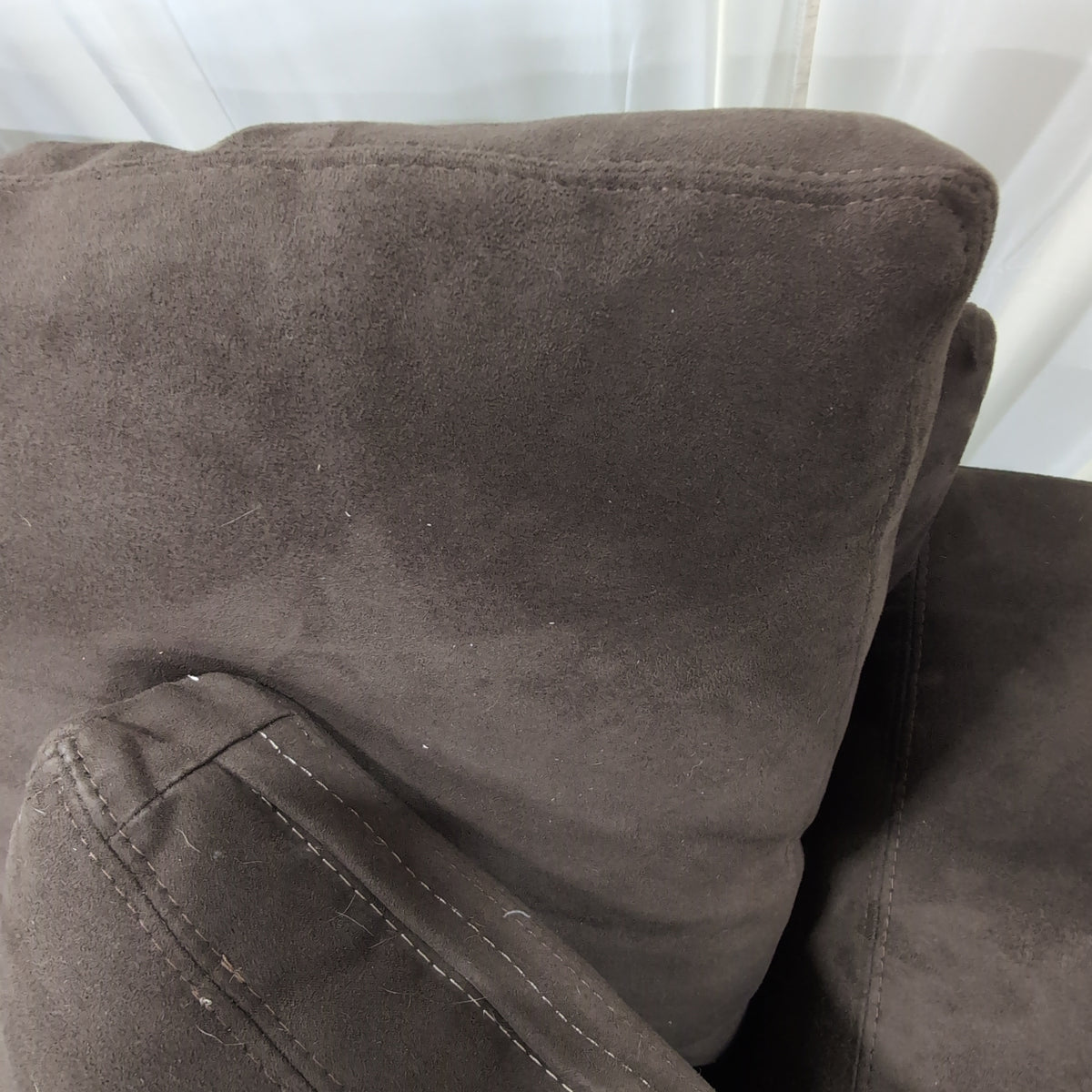 Brown Microfiber Two-Cushion Loveseat