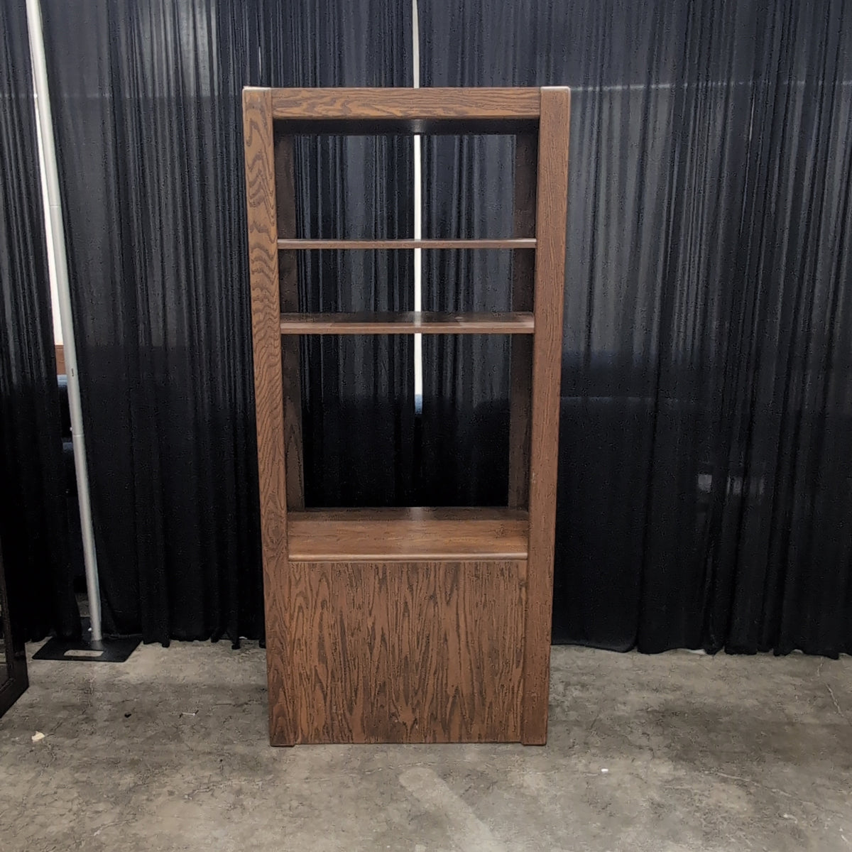 Sturdy Brown Wood Bookcase with Cabinet Doors