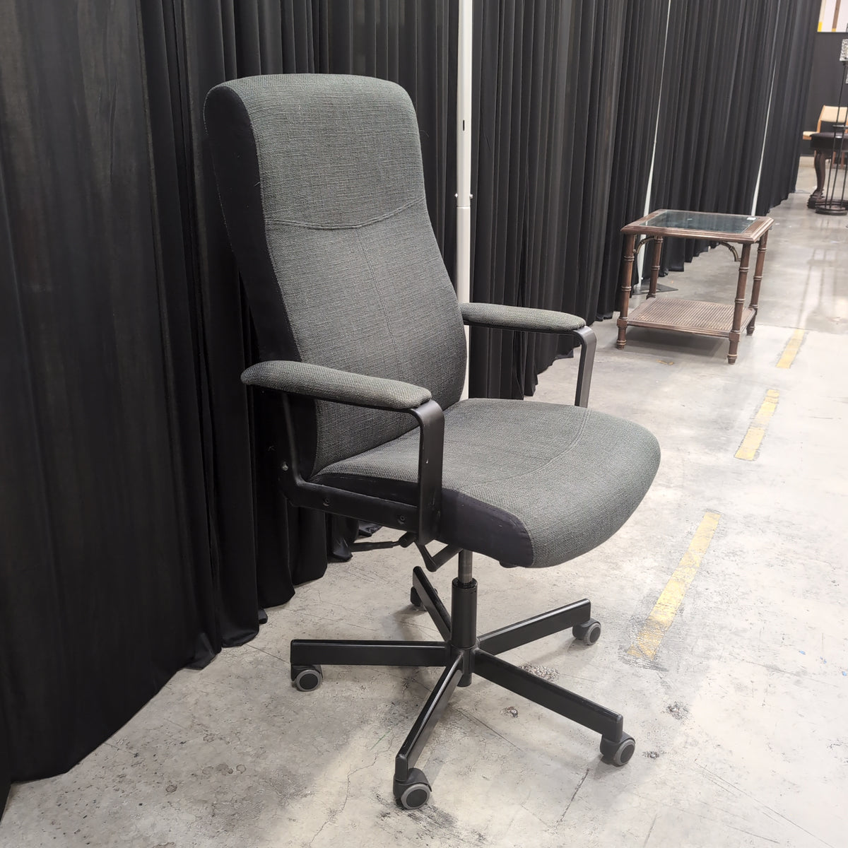 Dark Gray Fabric High-Back Office Chair