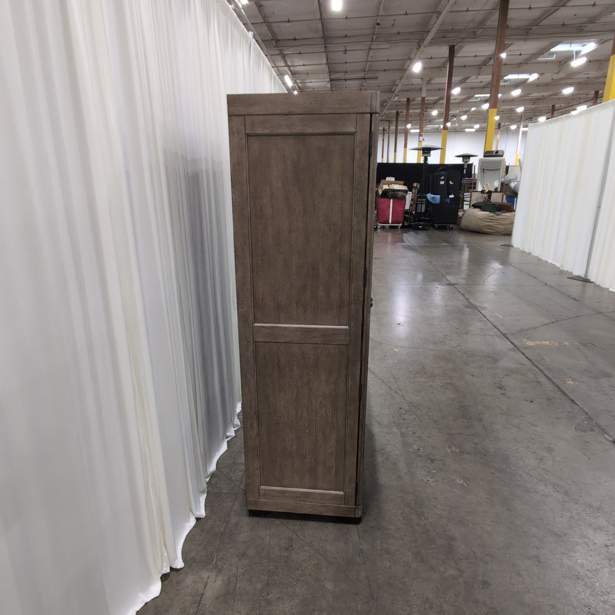 Light Brown Wood Two-Door China Cabinet