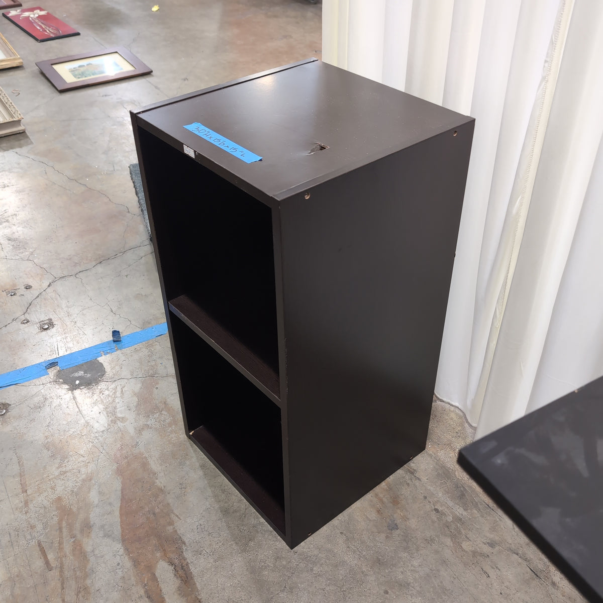 Dark Brown Two-Shelf Bookcase in Wood Composite