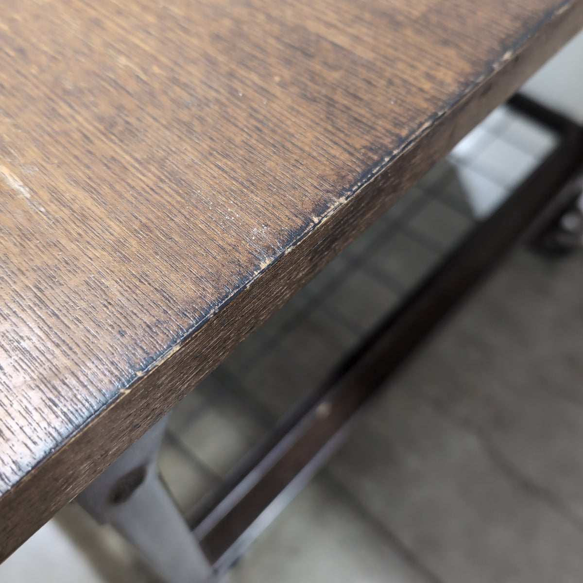 Industrial Wood and Metal Coffee Table with Wheels