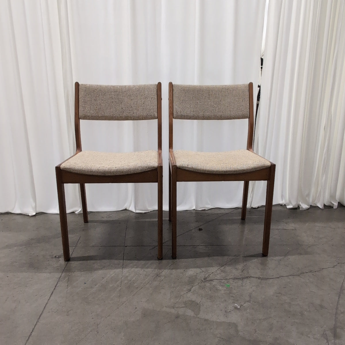 Mid-Century Modern Upholstered Dining Chair in Wood