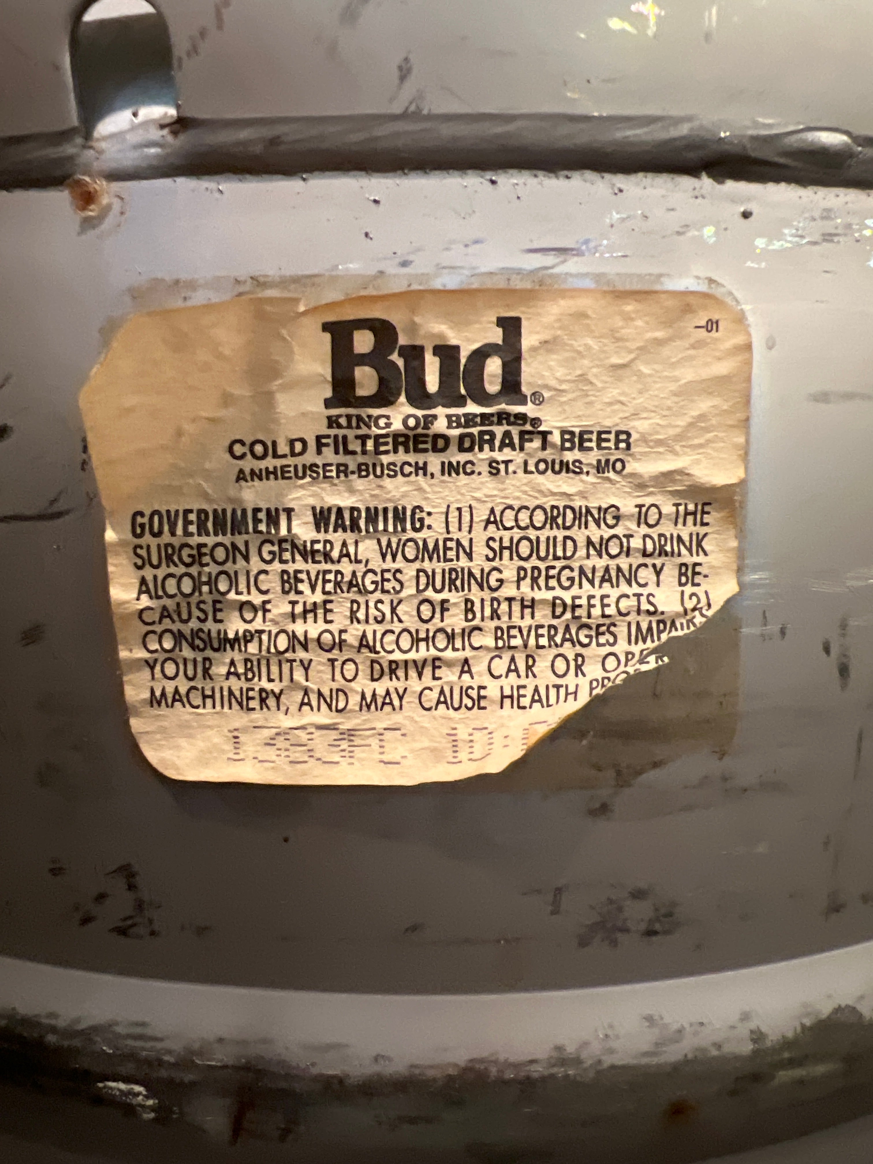 Vintage Anheuser-Busch Stainless Steel Beer Keg (Empty)