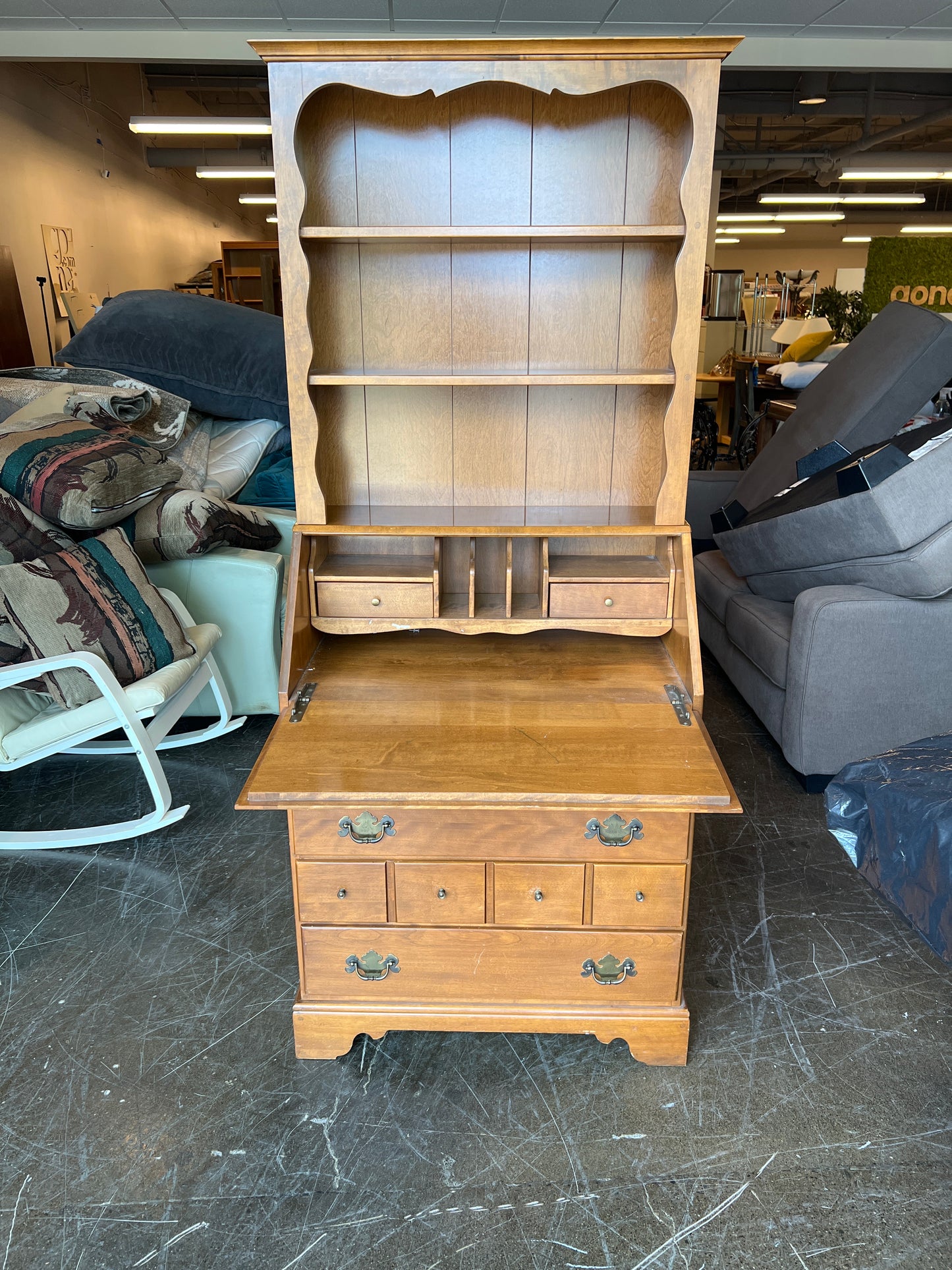 Vintage Secretary Desk with Hutch
