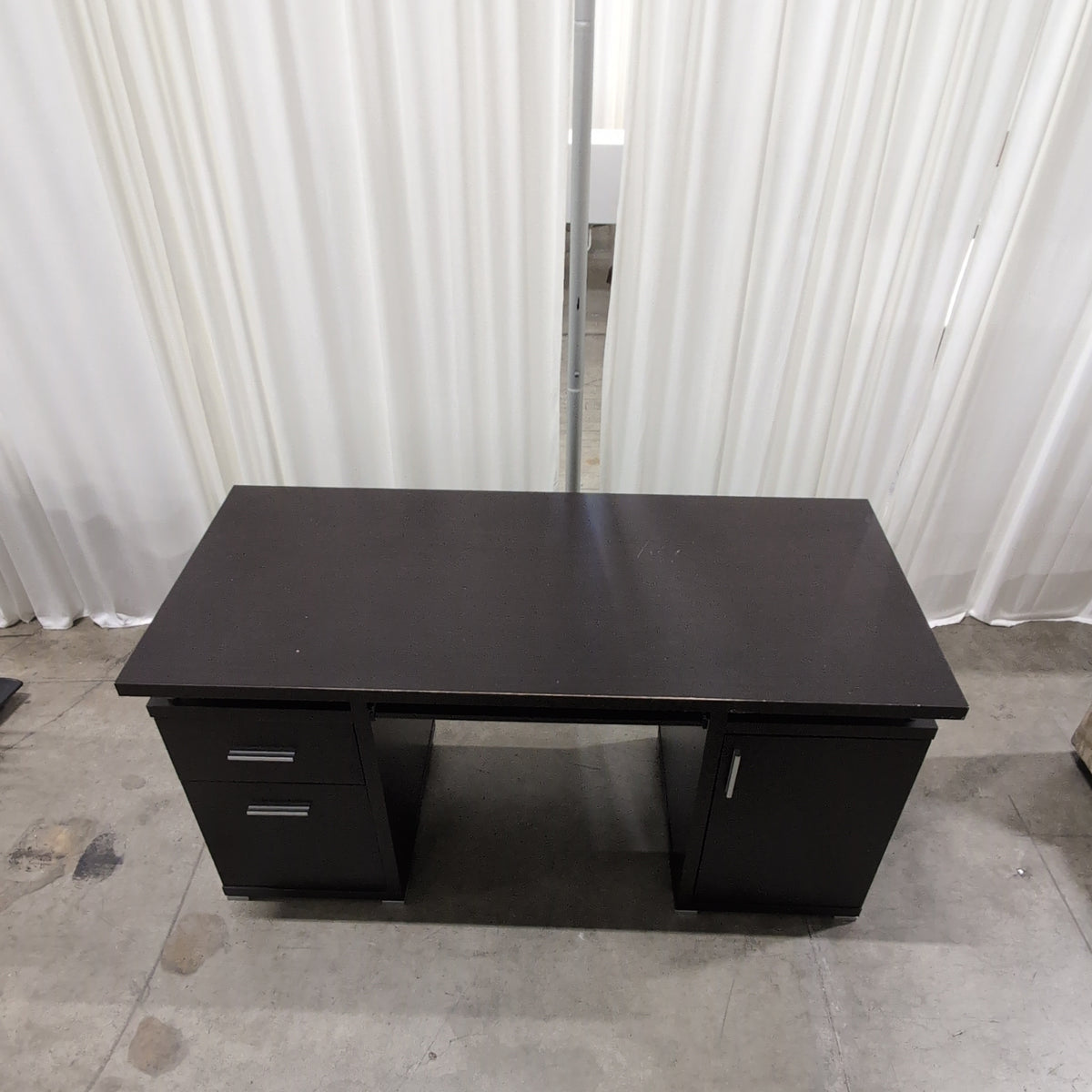 Dark Brown Laminate Office Desk with Storage