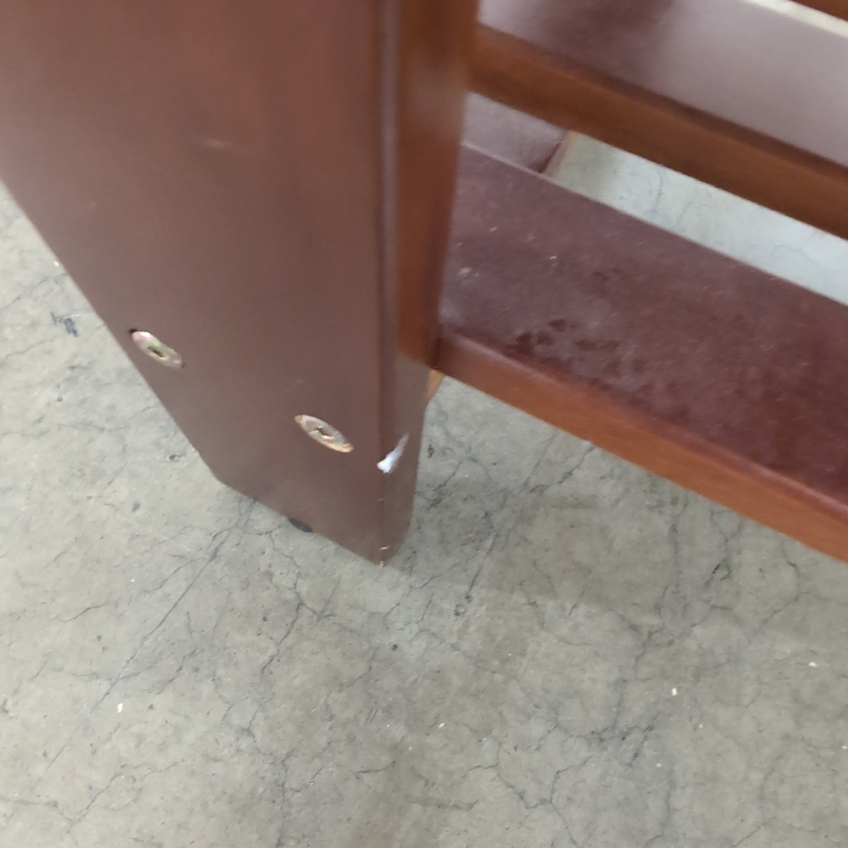 Brown Slat Top Wood Bench