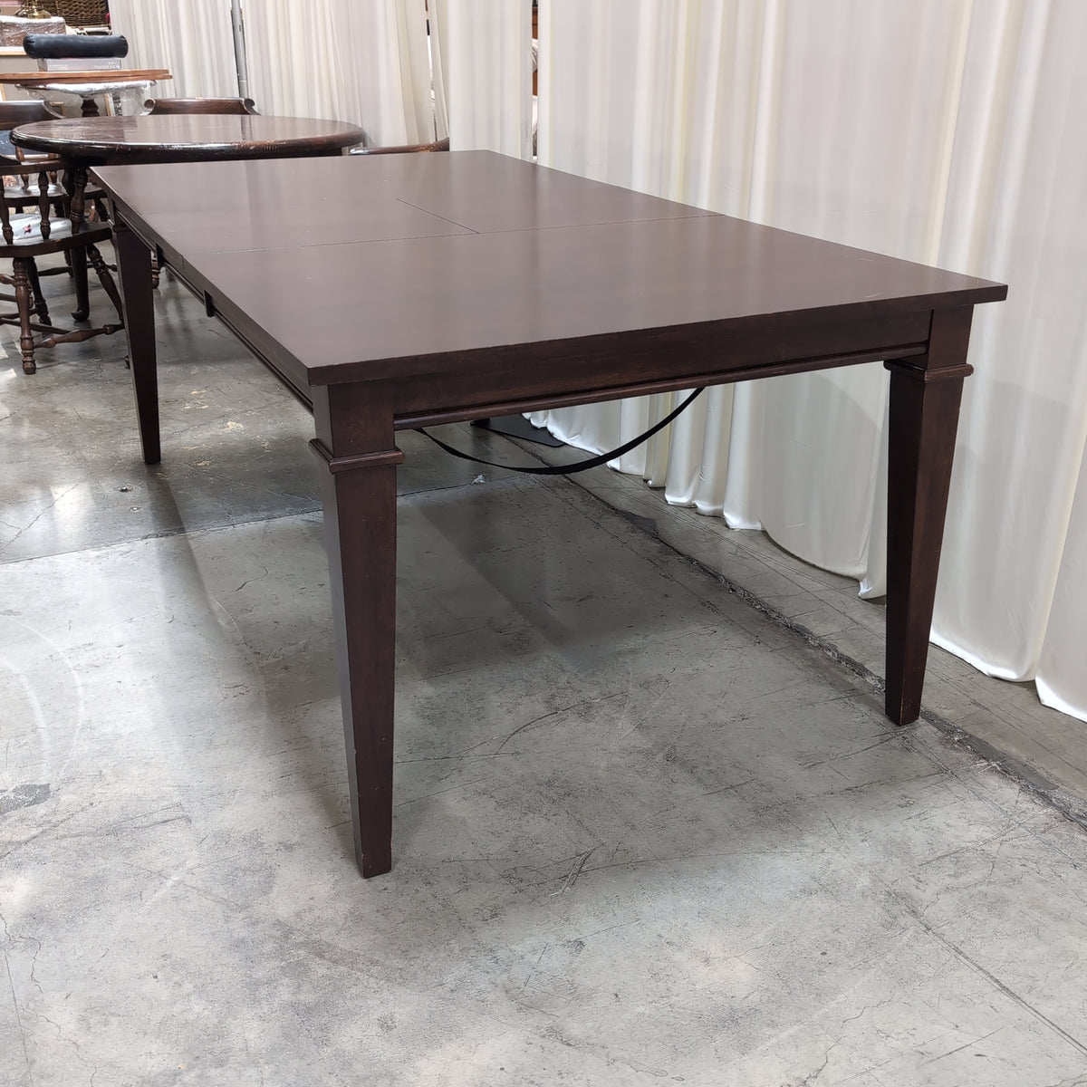 Simple Dark Brown Rectangular Desk in Composite Wood