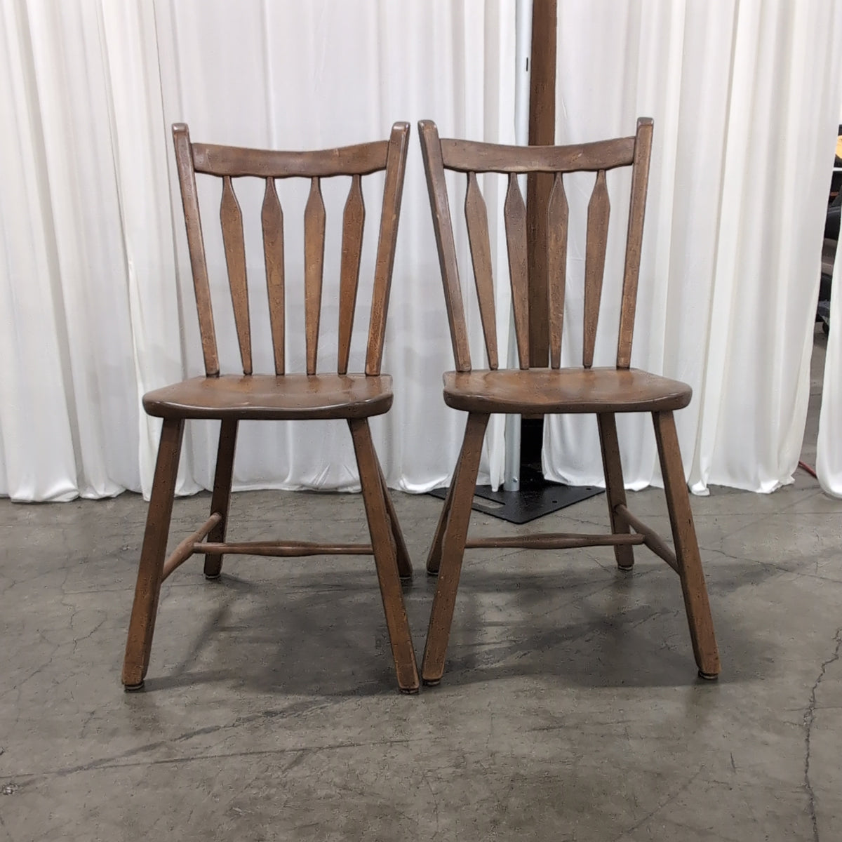 Cushman Colonial Brown Stained Wood Spindle Back Chair