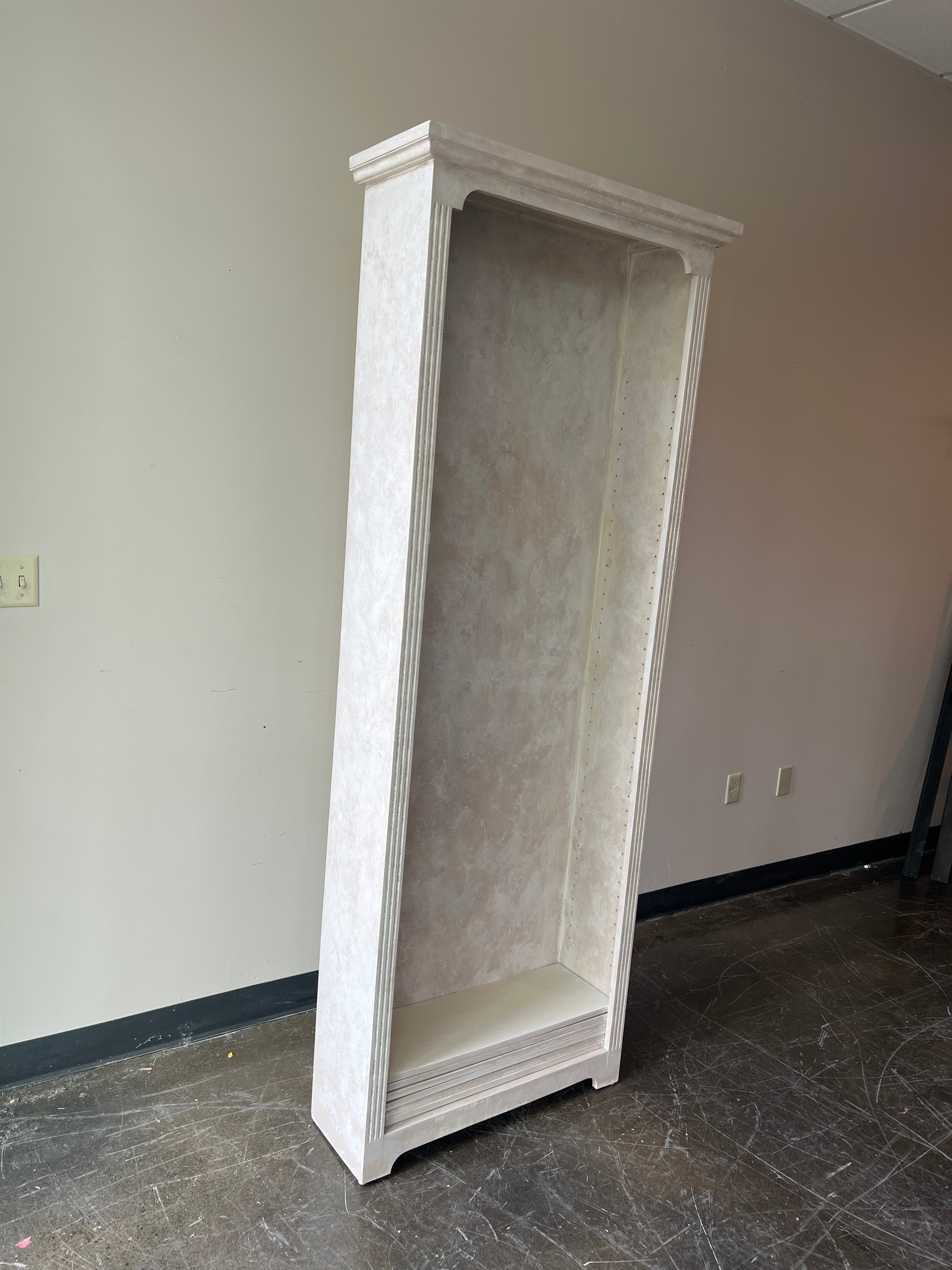 Ornate Faux Marble Bookshelf, with Five Shelves