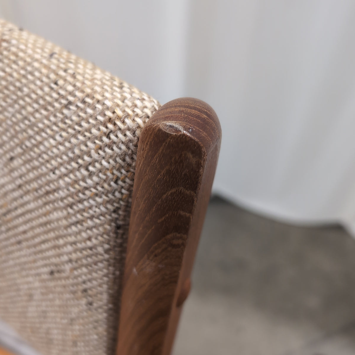 Mid-Century Modern Upholstered Dining Chair in Wood