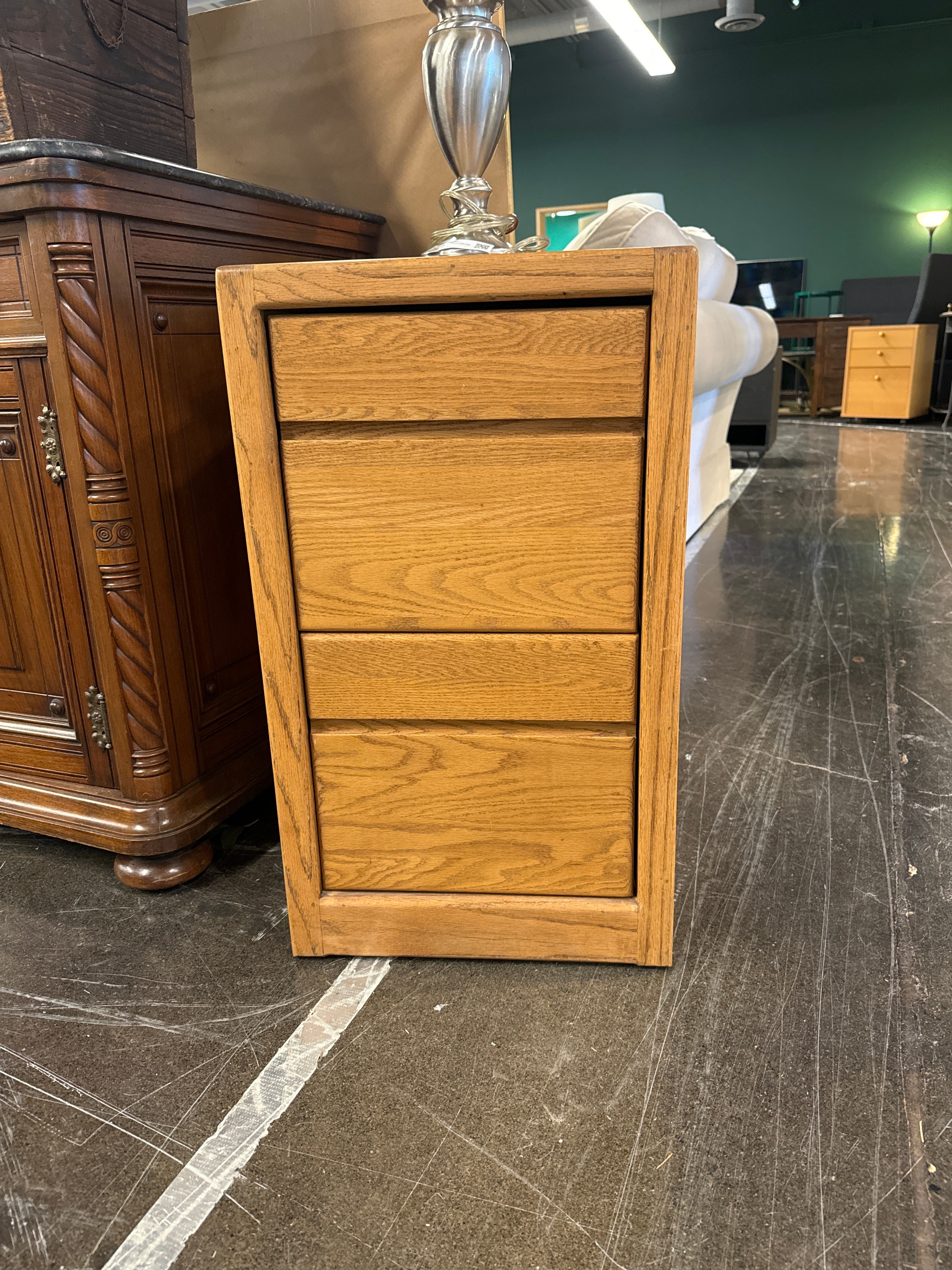 Oak 2 Drawer File Cabinet