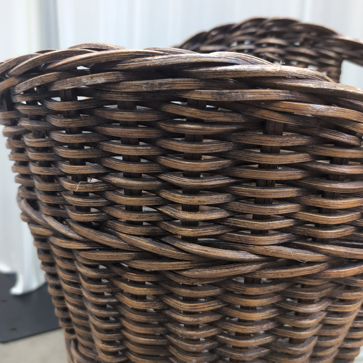 Tall Brown Wicker Laundry Basket