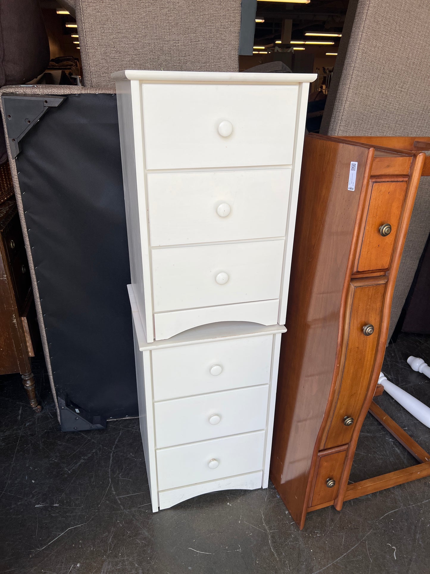 White Side Table with Three Drawers