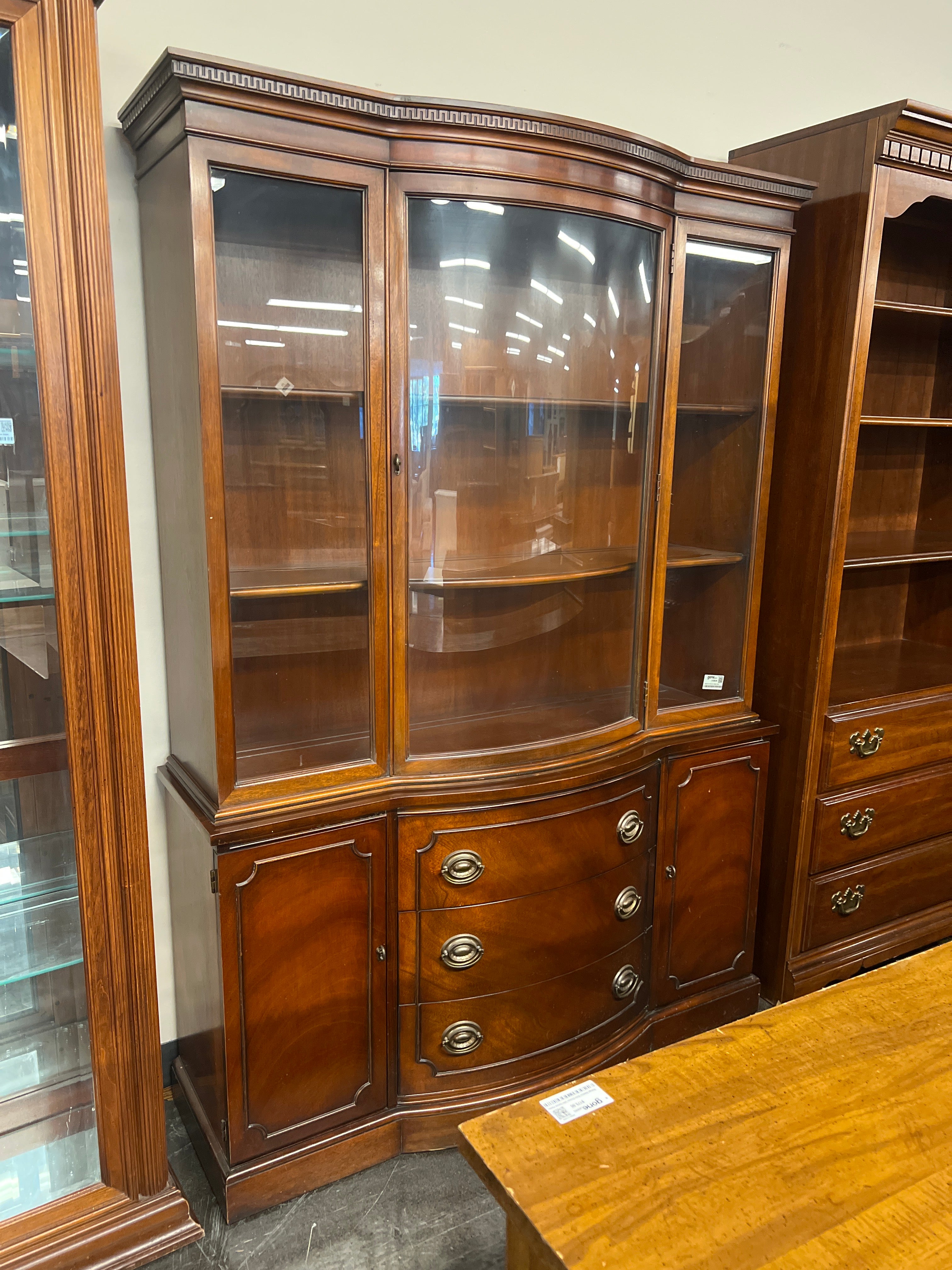 Drexel Curved Glass Door Display Cabinet