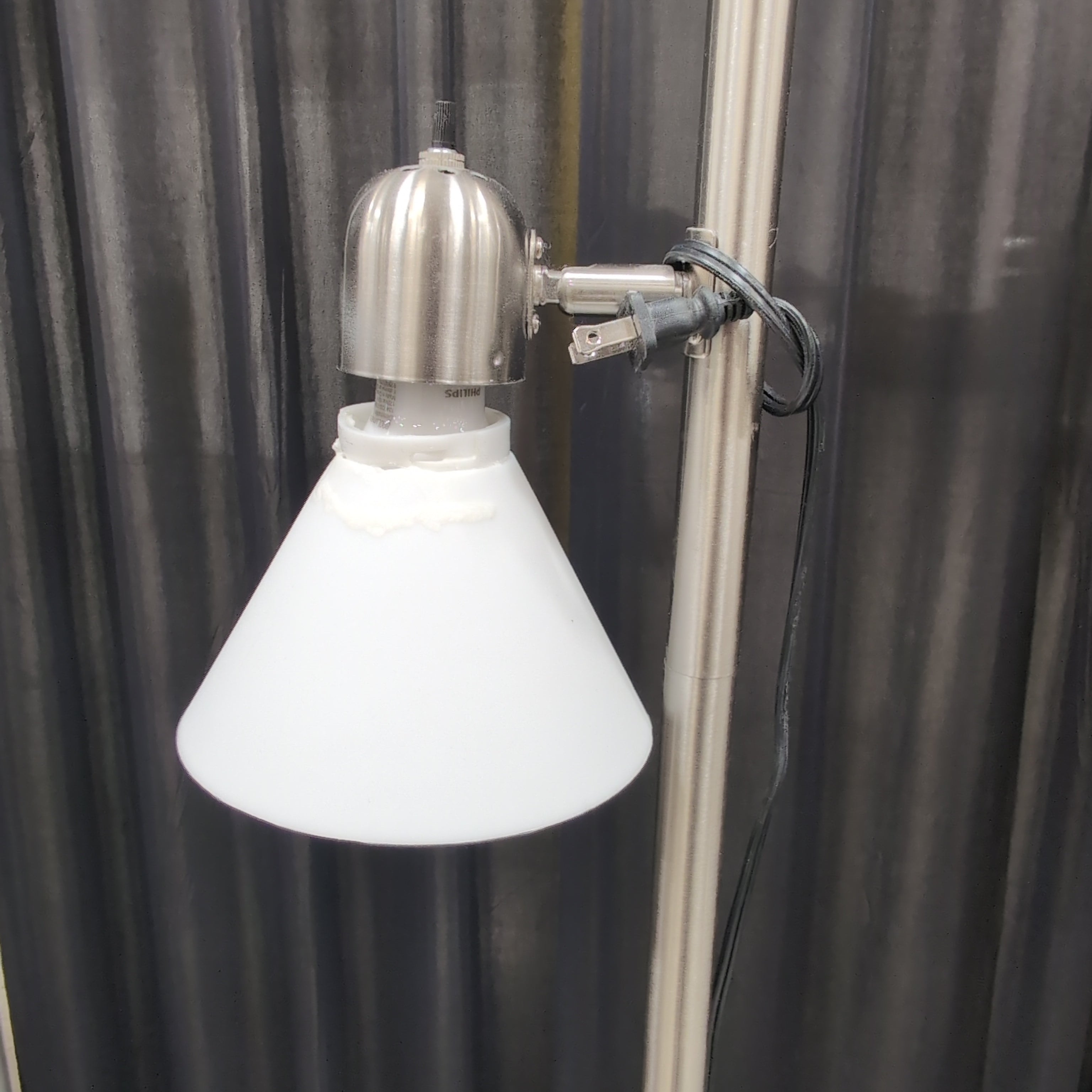 Brushed Nickel Torchiere Floor Lamp with Reading Light