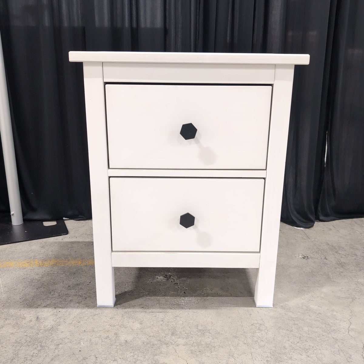 Contemporary White Two-Drawer Nightstand