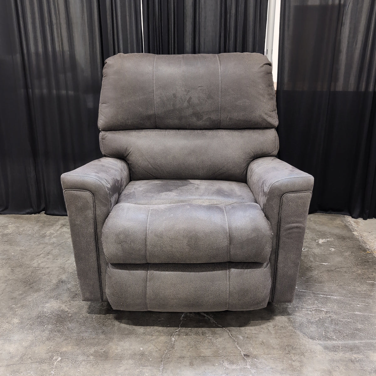 Plush Gray Microfiber Recliner