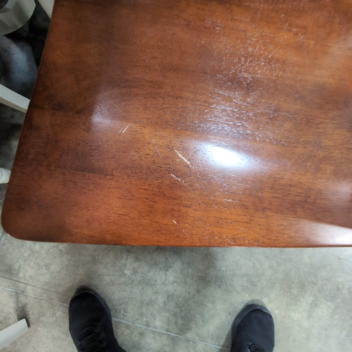 Two-Tone Extendable Dining Table with Pedestal Base