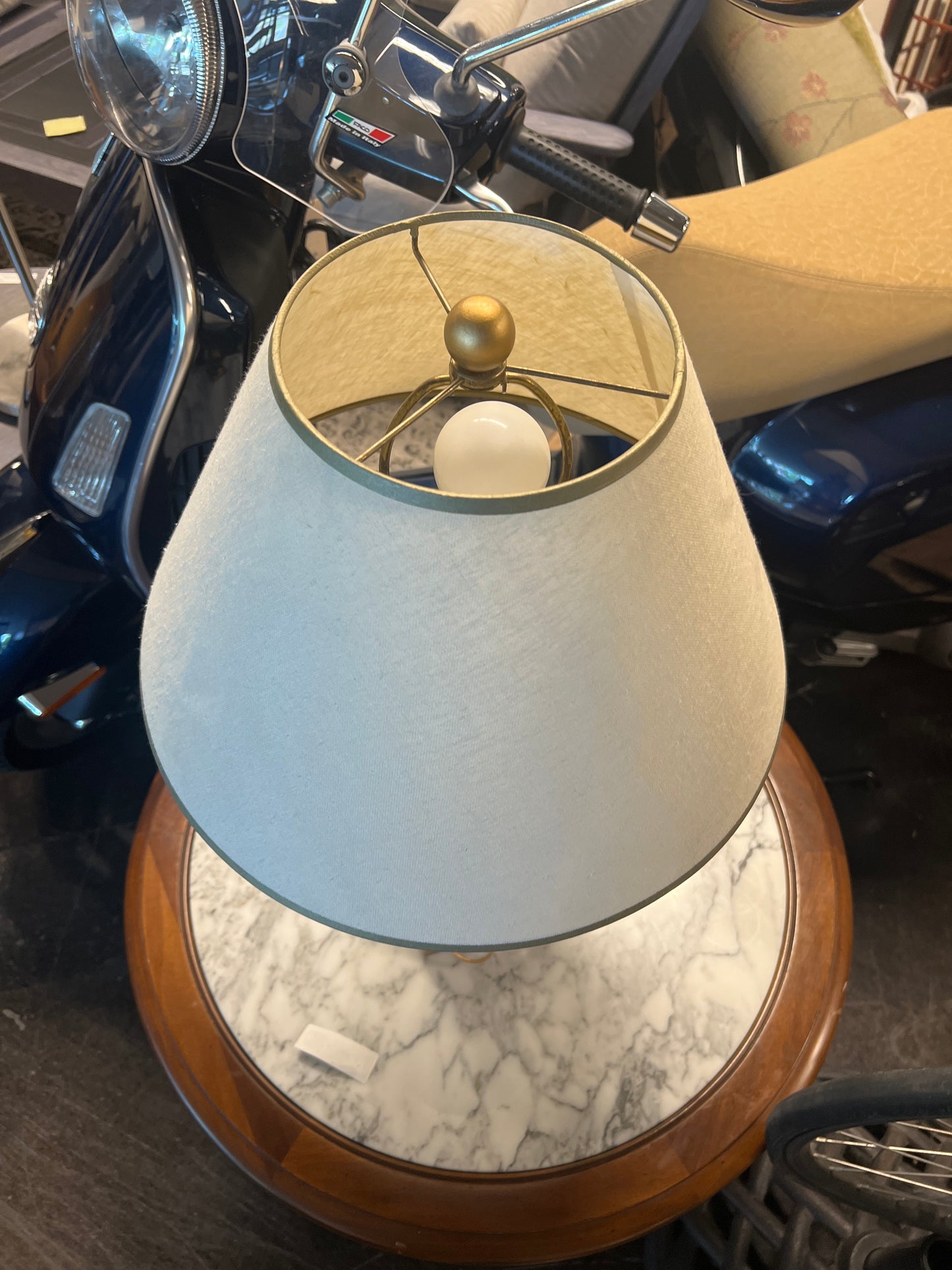 Gold Lamp with White Shade