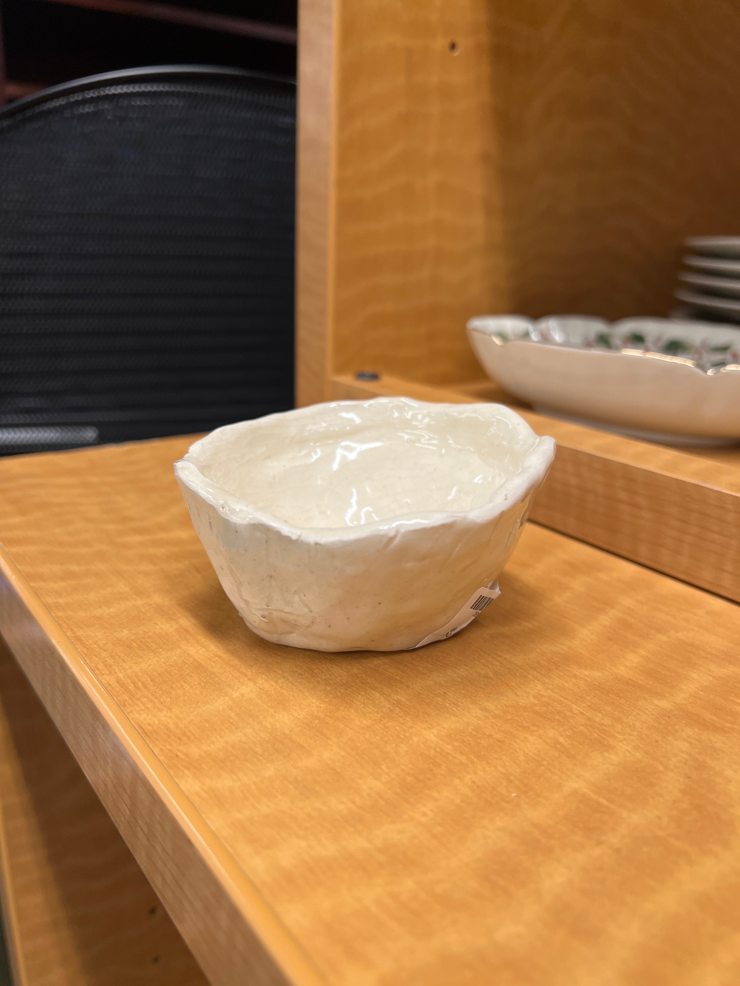 Small Cream Pottery Dish