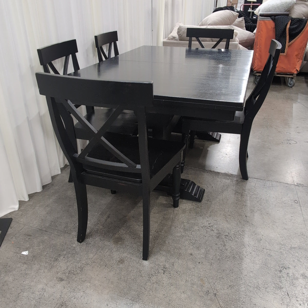 Black Wood X-Back Dining Chair