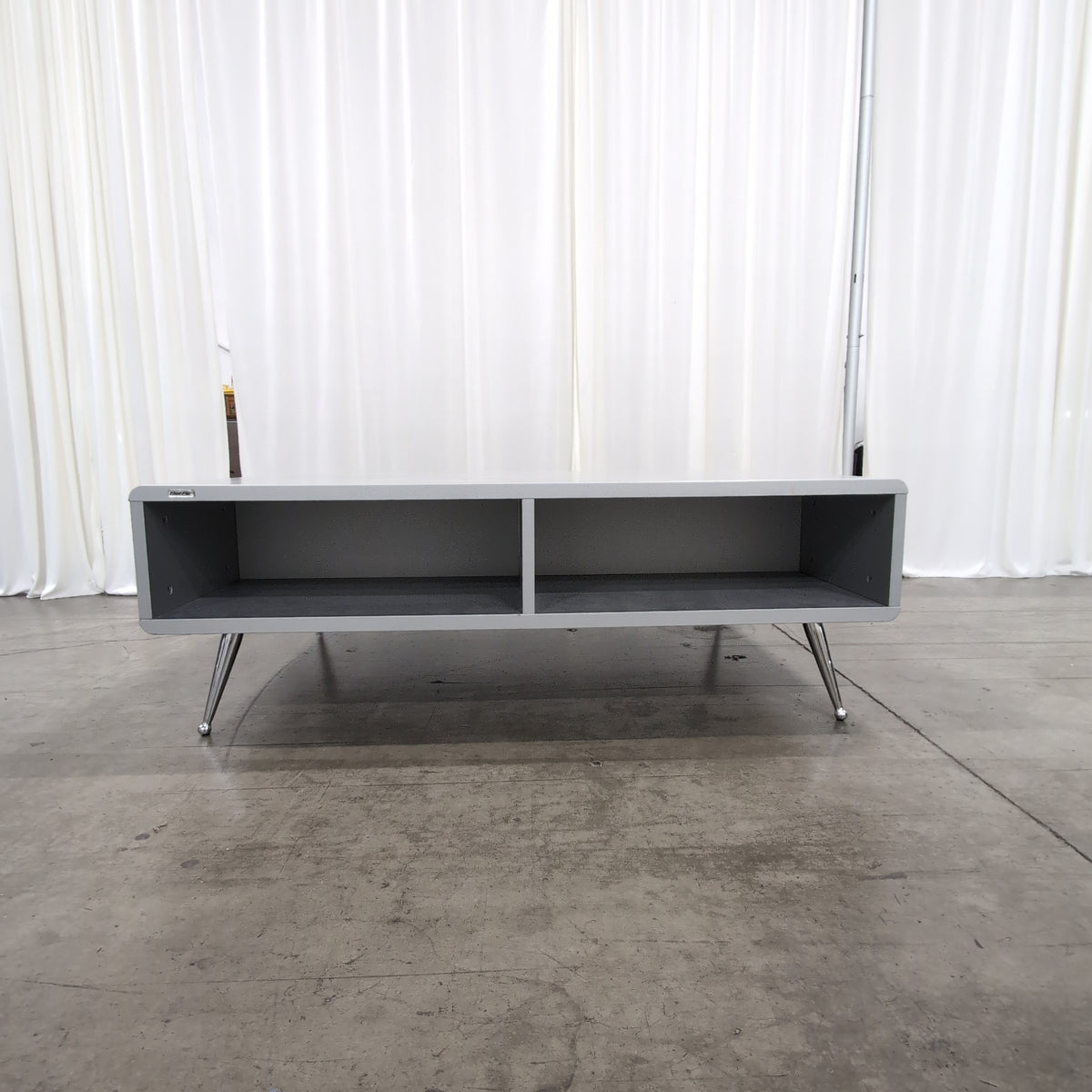 Light Gray Modern Coffee Table with Open Storage