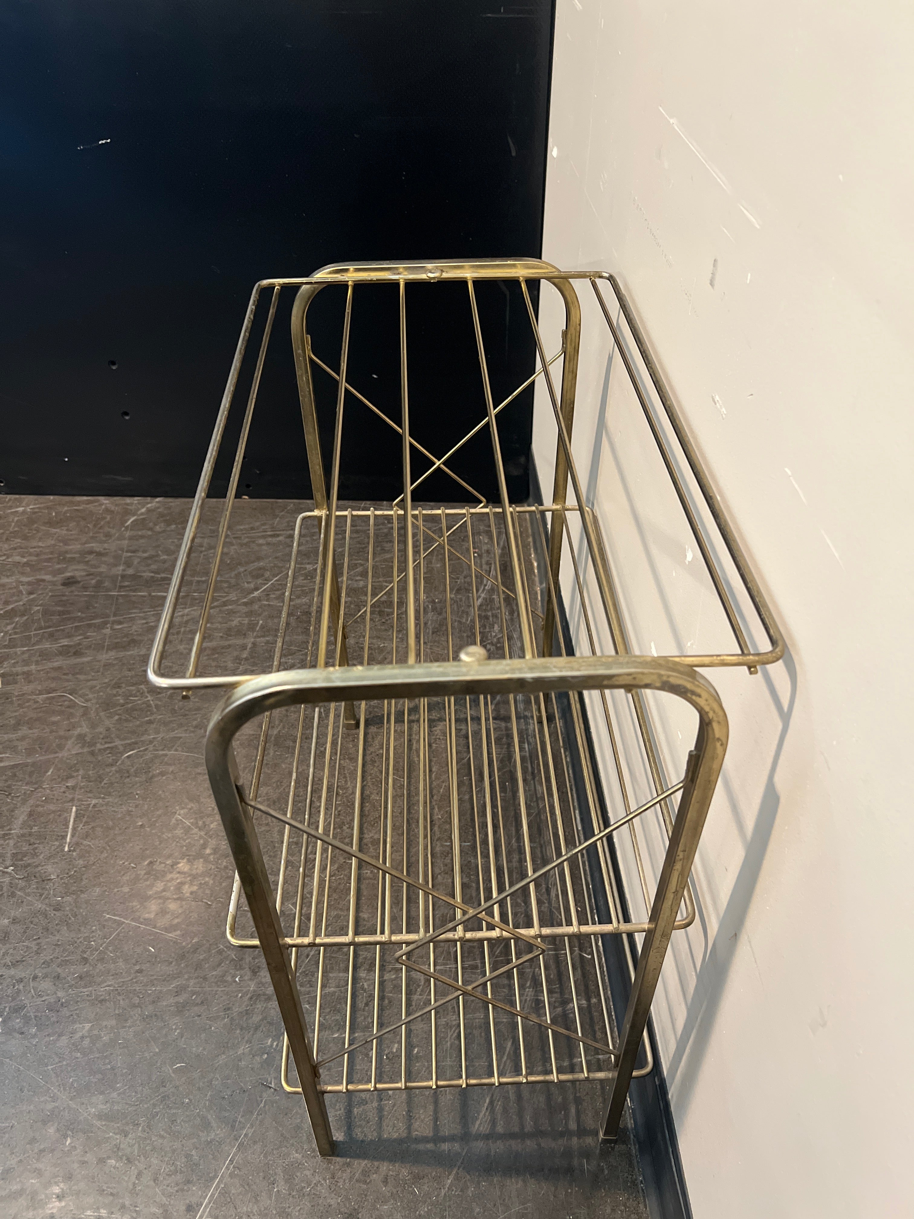 AVALADI Gold Metal Three-Tier Shoe Rack