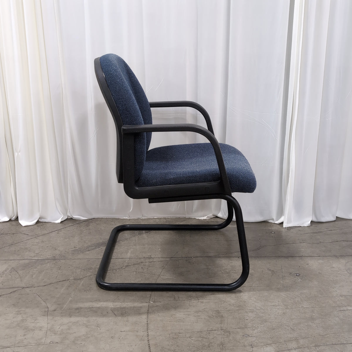 Navy Blue Fabric Office Guest Chair