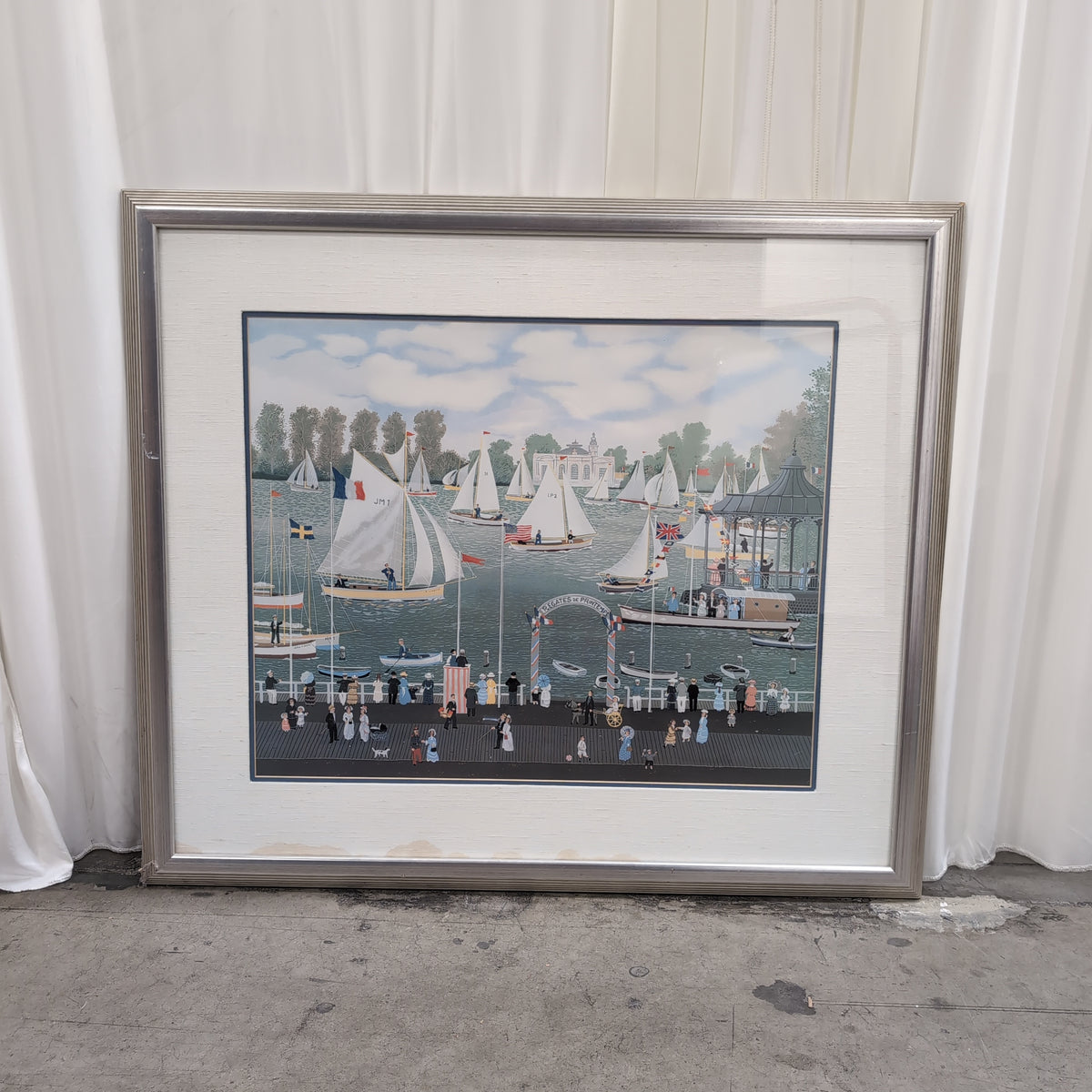 Silver Framed Nautical Folk Art Print