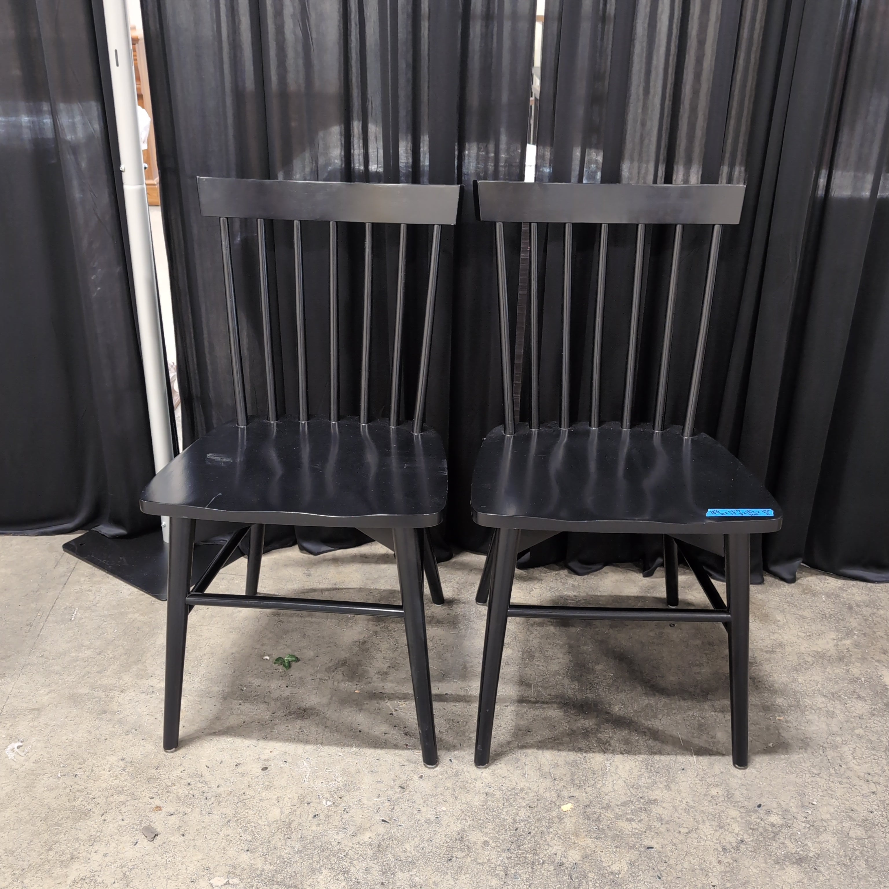 Pair Classic Black Windsor Style Dining Chair