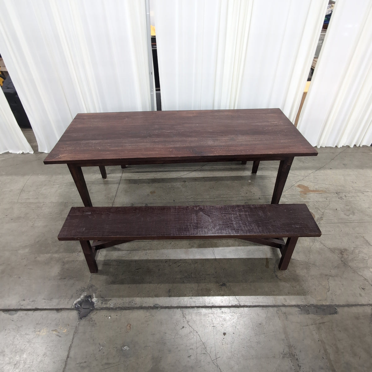 David Smith & co. Dark Stained Wood Farmhouse Style Dining Table