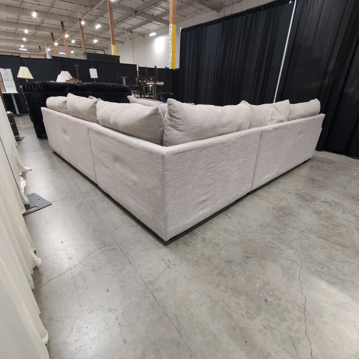 Neutral Textured Fabric Couch