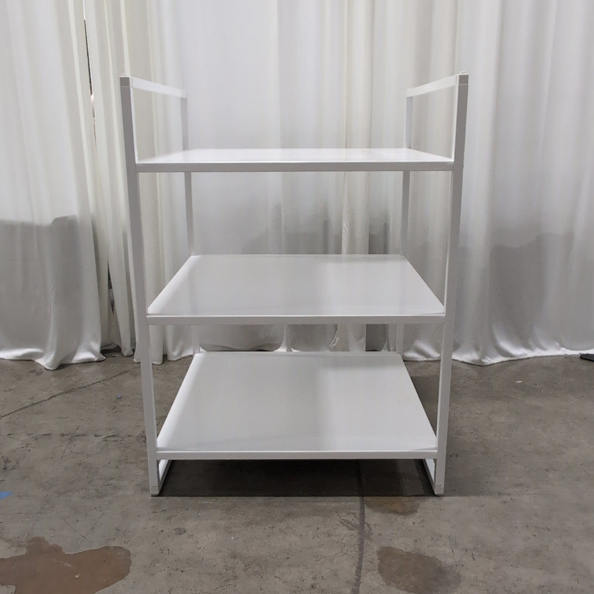 White Three-Shelf Open Bookcase