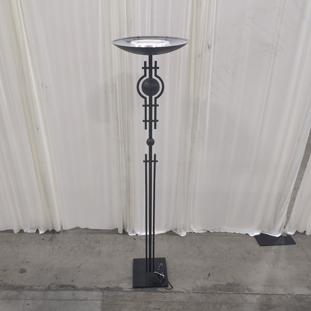 Kichler Lighting Geometric Black Metal Torchiere Floor Lamp