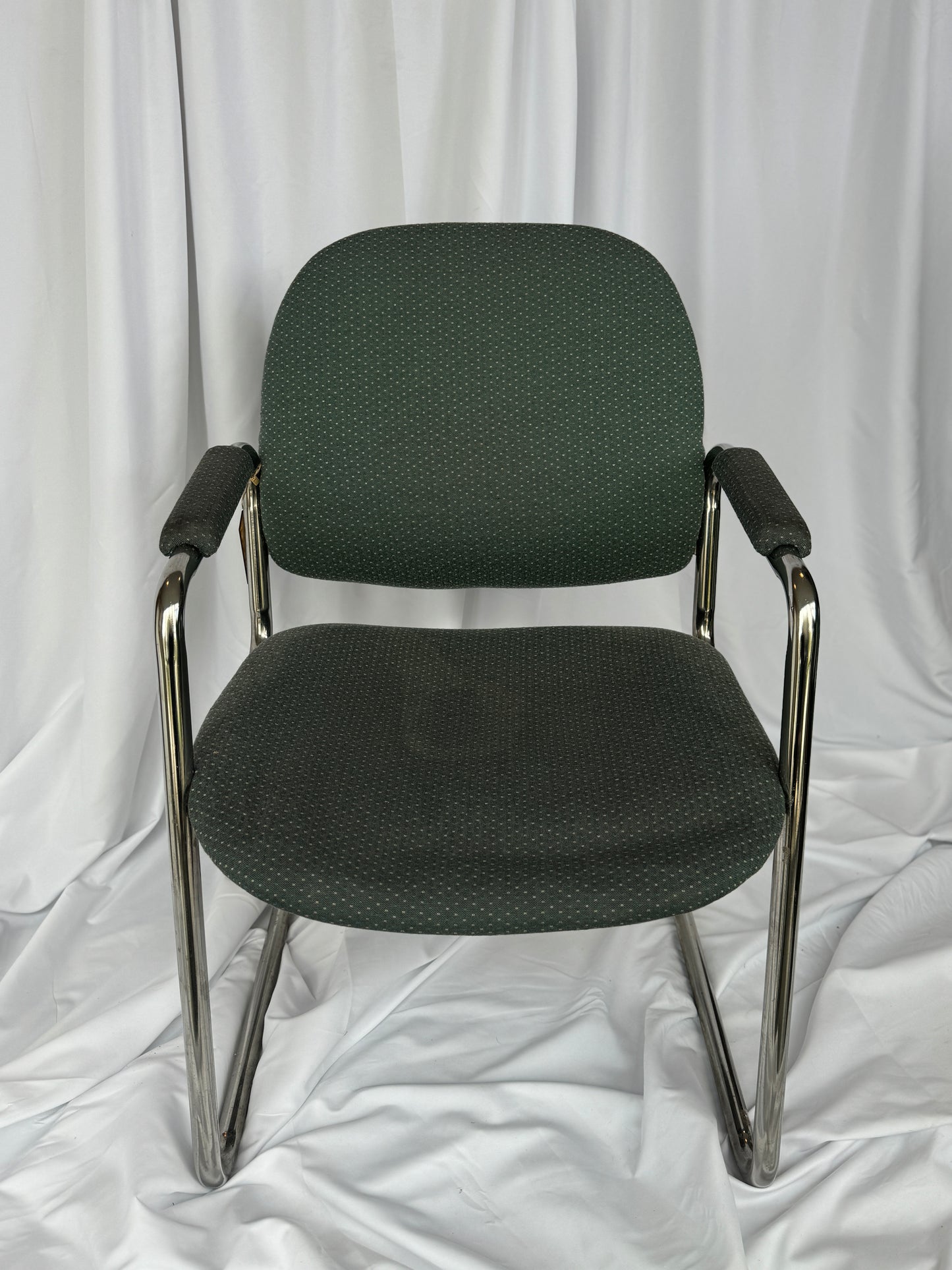 MCM Blue Chair with Blue/Green Fabric