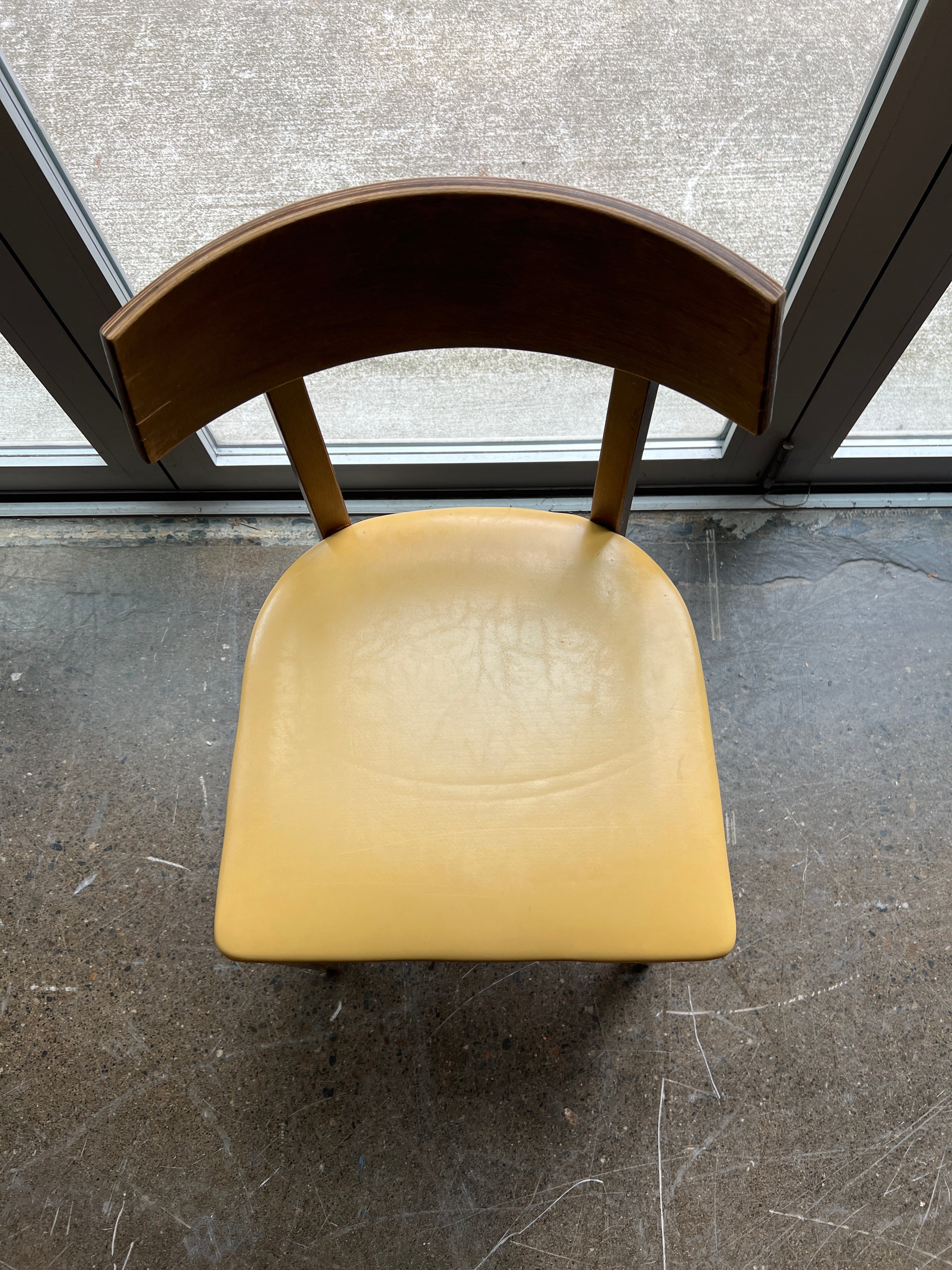 Mid-Century Yellow Vinyl Dining Chair (As-Is)