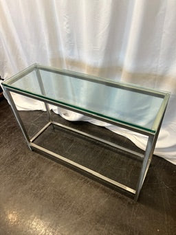 Silver and Glass Entry Table