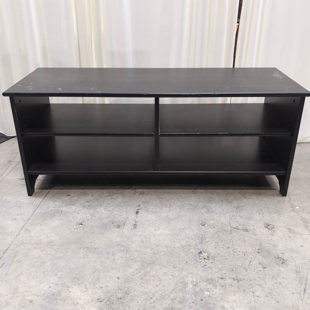 Black Wood Two-Tier TV Stand